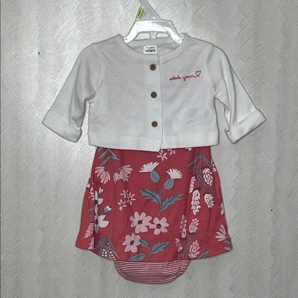 🆕 CARTERS 3 Month Girls Set NWT